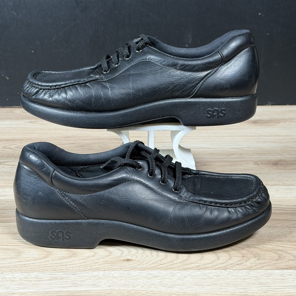 SAS Shoes Womens Size‎ 9 S Slim Black Free Time Leather Moccasin Walking Comfort
